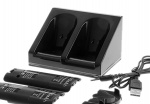 Wii Docka + 2x batteri till Nintendo Wii/Wii U-kontroll, Svart Wii Docka + 2x batteri till Nintendo Wii/Wii U-kontroll, Svart
