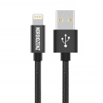 NORDIQZENZ Lightning Textilkabel, 20cm, Svart NORDIQZENZ Lightning Textilkabel, 20cm, Svart