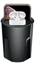 X9A Trådlös billaddare för mugghållare, laddar smartphone & Airpods, 10W, svart