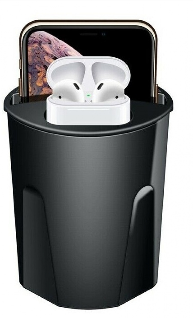 X9A Trådlös billaddare för mugghållare, laddar smartphone & Airpods, 10W, svart