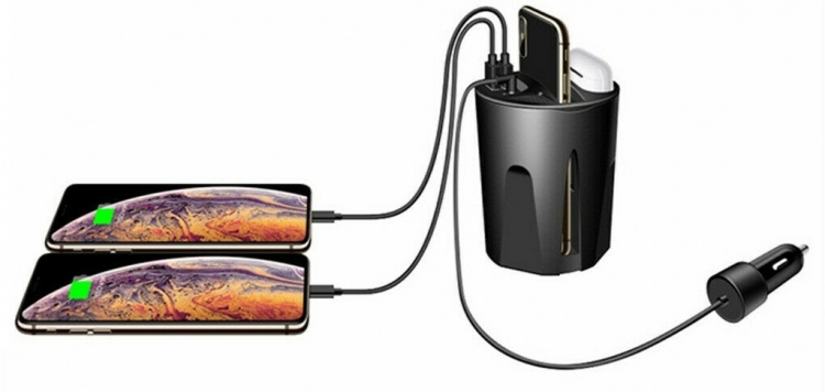 X9A Trådlös billaddare för mugghållare, laddar smartphone & Airpods, 10W, svart