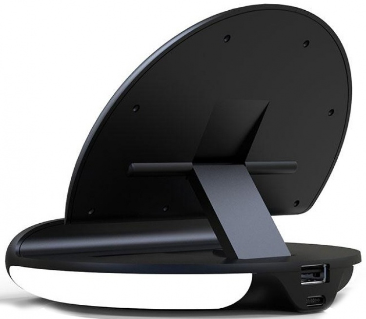 Väckarklocka med Qi-laddning, Svart