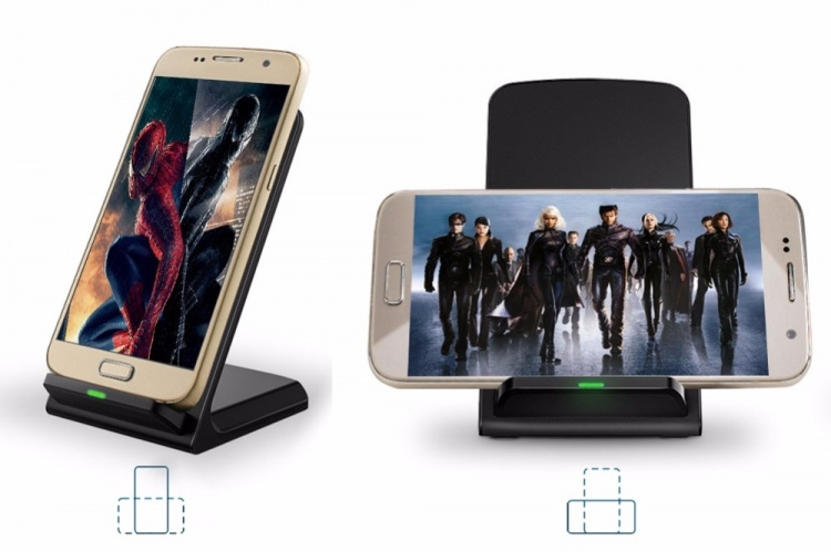 Trådlös Qi Laddställ, Svart