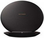 Runt Trådlöst Qi-Laddställ, Svart Runt Trådlöst Qi-Laddställ, Svart