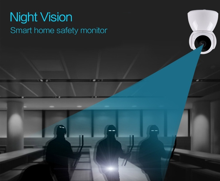 Trådlös IP-övervakningskamera, ansluts till WiFi, 1080P HD