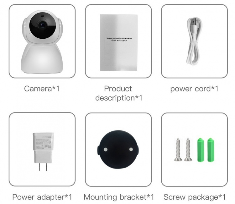 Trådlös IP-övervakningskamera, ansluts till WiFi, 1080P HD