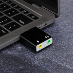USB 2.0 Ljudkort adapter 7.1, Svart USB 2.0 Ljudkort adapter 7.1, Svart