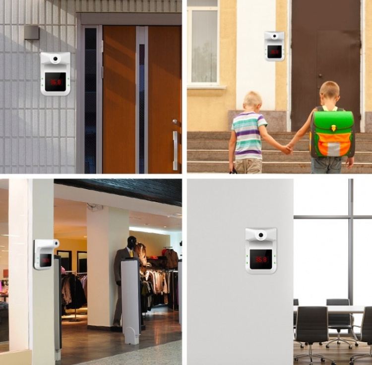 Väggfäst Febertermometer med IR-teknik, perfekt för kontor Väggfäst Febertermometer med IR-teknik, perfekt för kontor