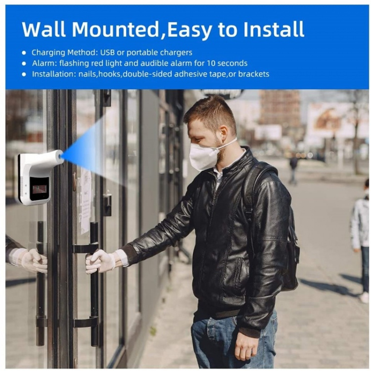 Väggfäst Febertermometer med IR-teknik, perfekt för kontor Väggfäst Febertermometer med IR-teknik, perfekt för kontor