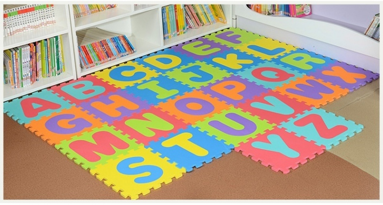 Mjuk Pusselmatta med bokstäver och siffror, 46-delar