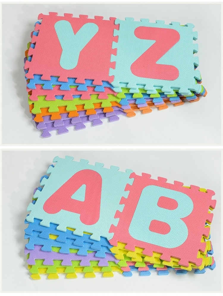 Mjuk Pusselmatta med bokstäver och siffror, 46-delar