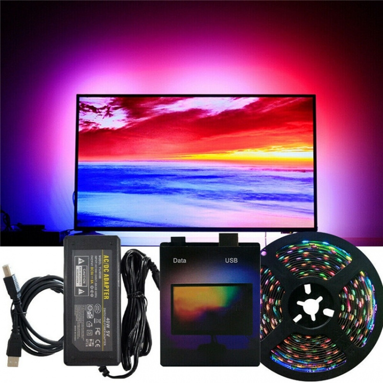 Bakgrundsbelysning till skärm - LED-strip 5m