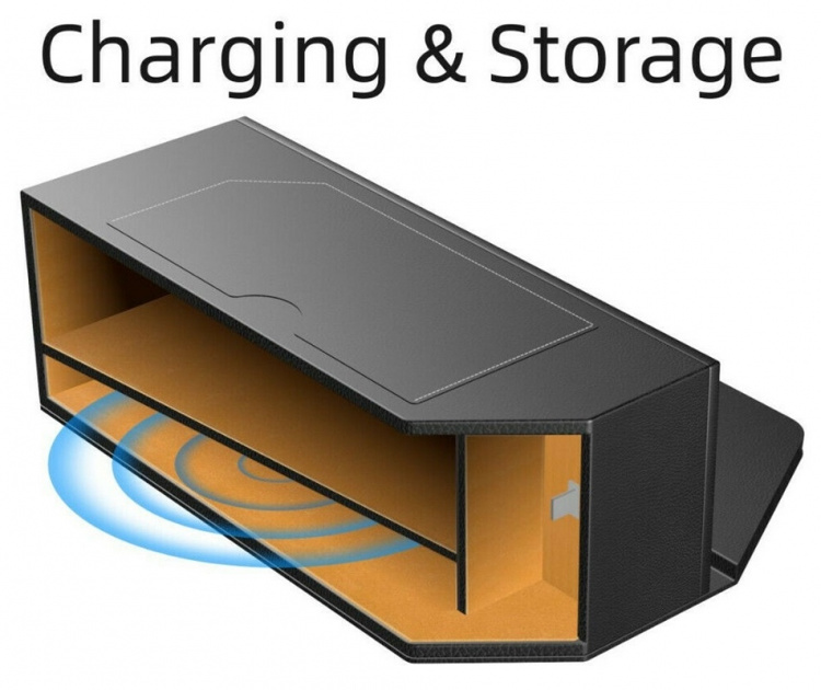 Förvaringsbox med trådlös laddning till bilen Förvaringsbox med trådlös laddning till bilen