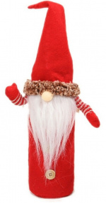 Dekorativ tomtedräkt till vinflaskan
