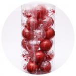 Julgranskulor 30st, Glitter Röd