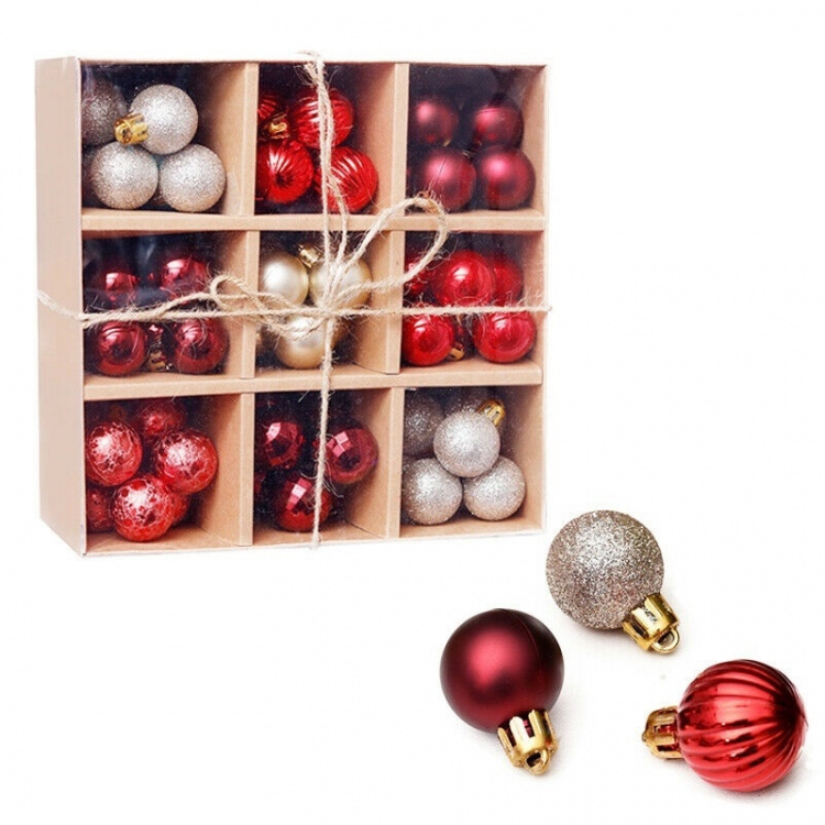 Små julgranskulor 99st, Röd/Guld/Silver