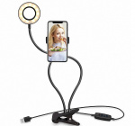 Ring light 9cm med flexibelt stativ och mobilhållare