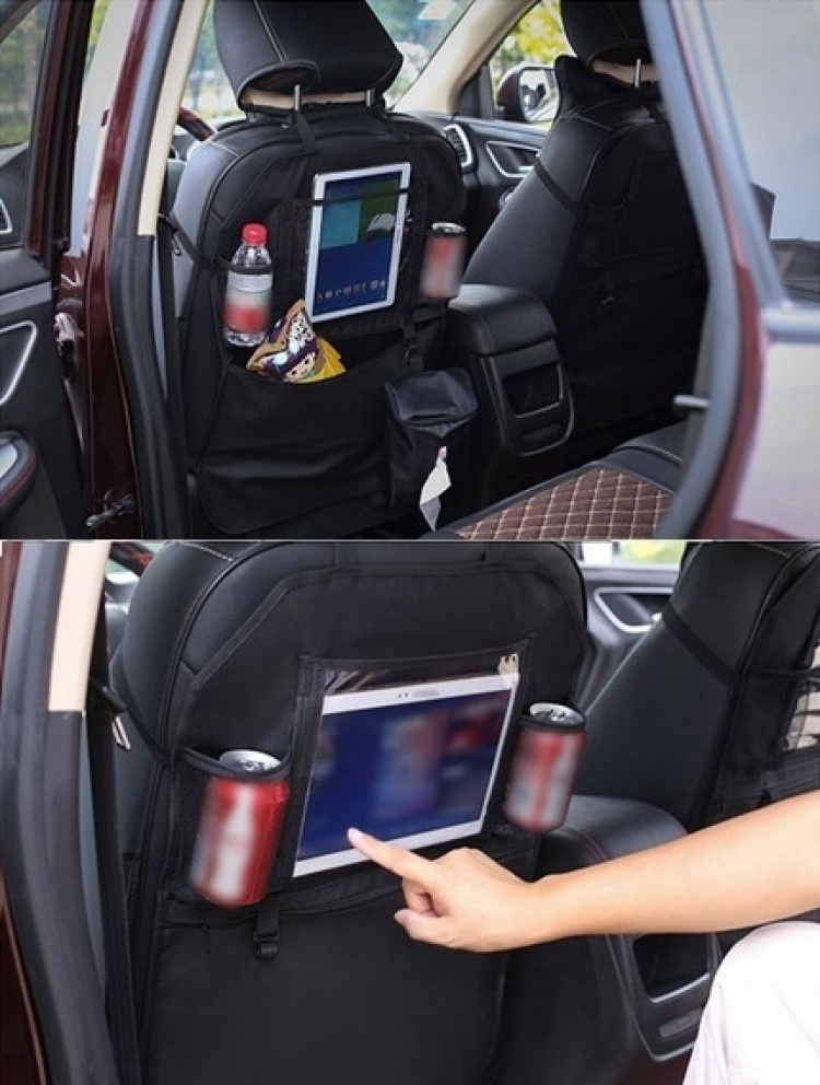 Sparkskydd med förvaringsfack, hängkrok till bilen, Svart