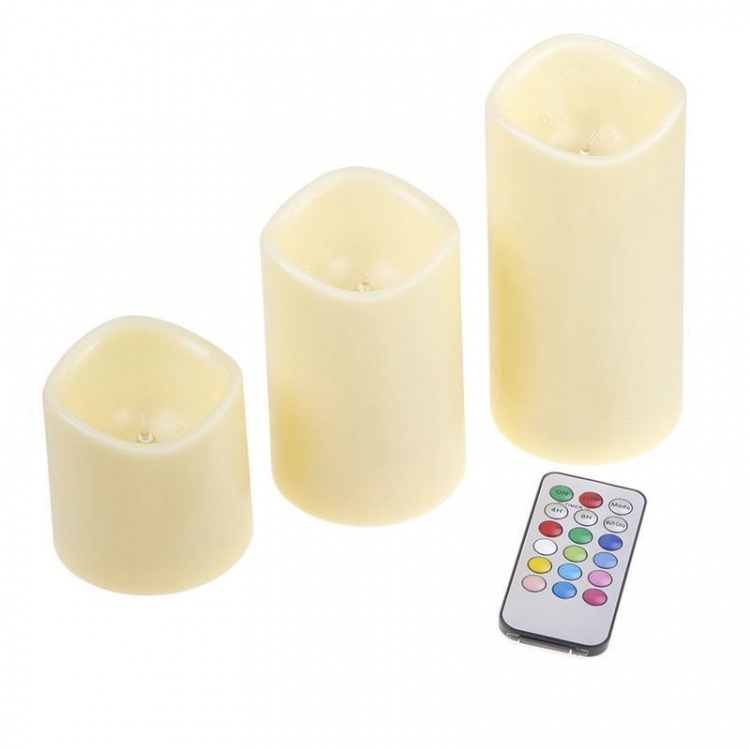 LED Blockljus 3-pack, RGB med fjärrkontroll