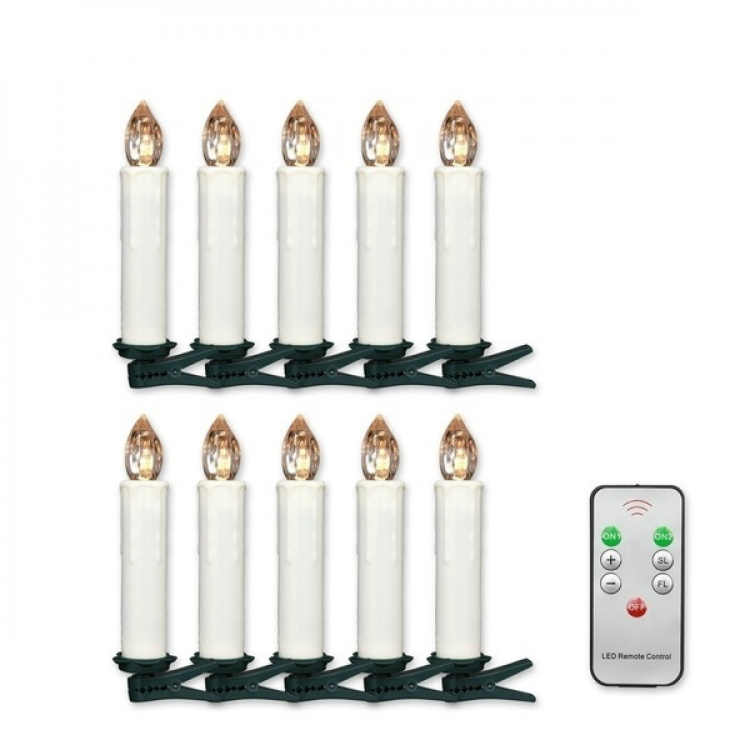 Julgransljus, Trådlösa LED-ljus, 10-pack Julgransljus, Trådlösa LED-ljus, 10-pack