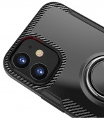 Skal med ringhållare till iPhone 12 mini, Transparent/Svart