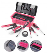 Verktygslåda 9 delar, Rosa