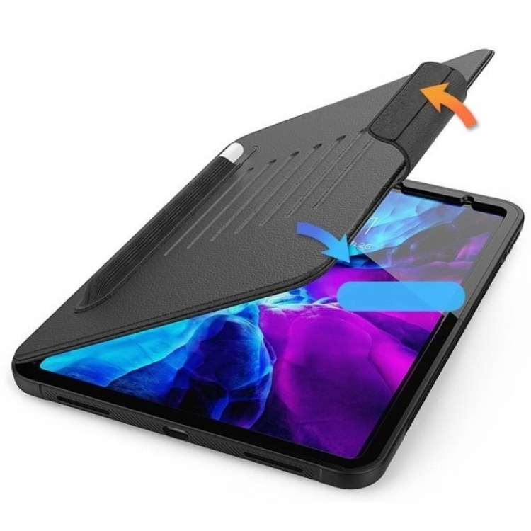 Skyddande väska till iPad Air 4 2020 med pennhållare, Svart Skyddande väska till iPad Air 4 2020 med pennhållare, Svart