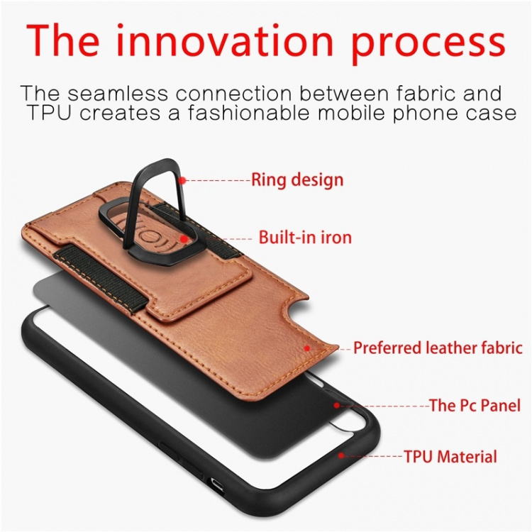 Mobilskal med ringhållare till iPhone 12 mini, Brun Mobilskal med ringhållare till iPhone 12 mini, Brun