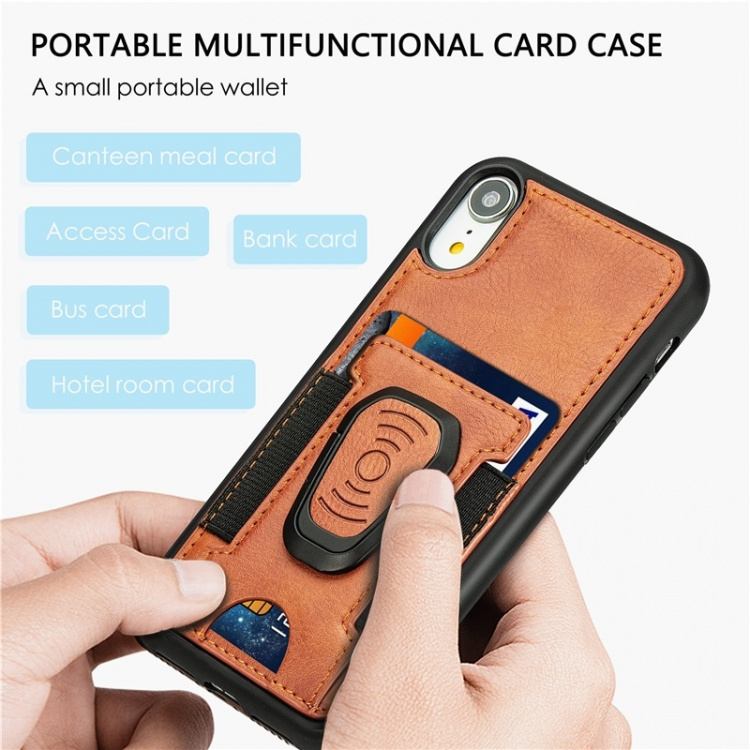 Mobilskal med ringhållare till iPhone 12/12 Pro, Brun Mobilskal med ringhållare till iPhone 12/12 Pro, Brun