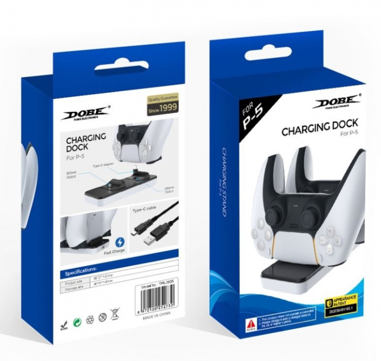 Dobe Trådlös Laddstation till PS5 DualSense kontroller