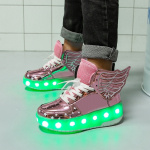 Skor med LED-ljus och hjul strl 36, Rosa