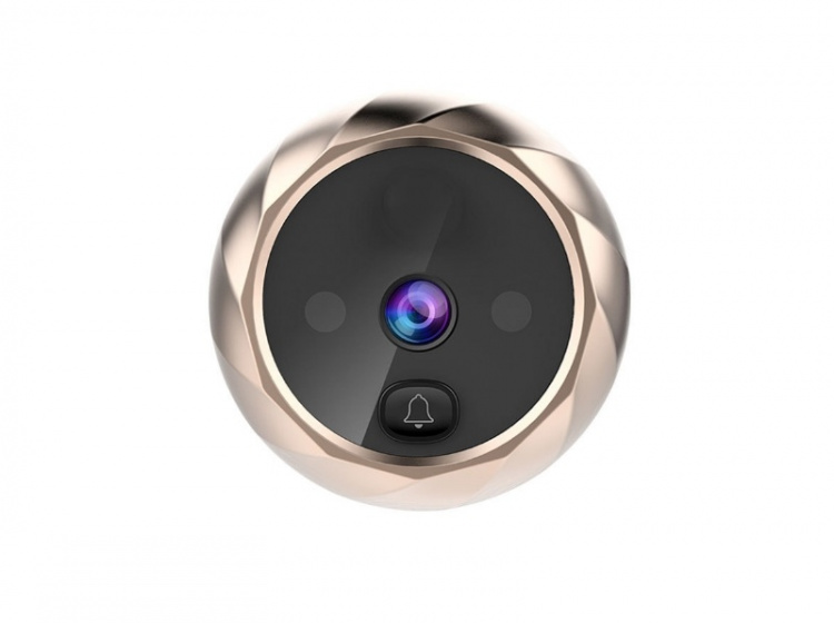 Dörrklocka med inbyggd kamera LED Display, Guld