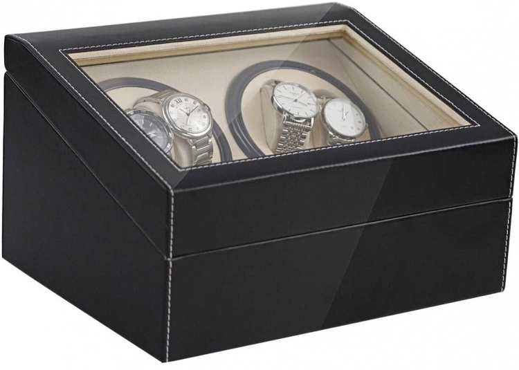 Watch winder/klocksnurra för flera klockor, Svart