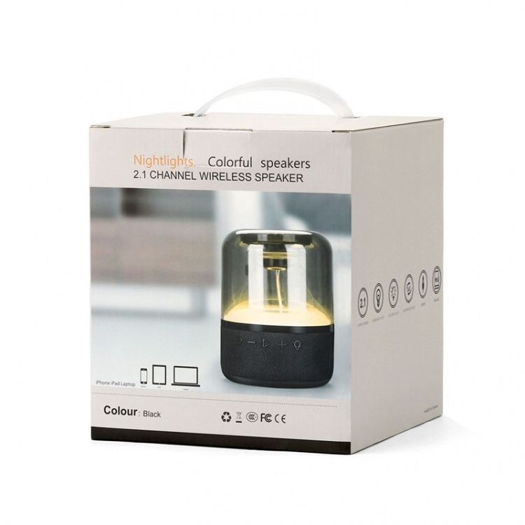 Högtalare TRANSPARENT SMOKE med tygpanel & flerfärgad LED Högtalare TRANSPARENT SMOKE med tygpanel & flerfärgad LED