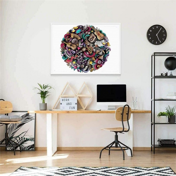 Runt pussel med musikmotiv, 1000 bitar