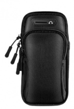 Armväska med hörlursingång, Svart