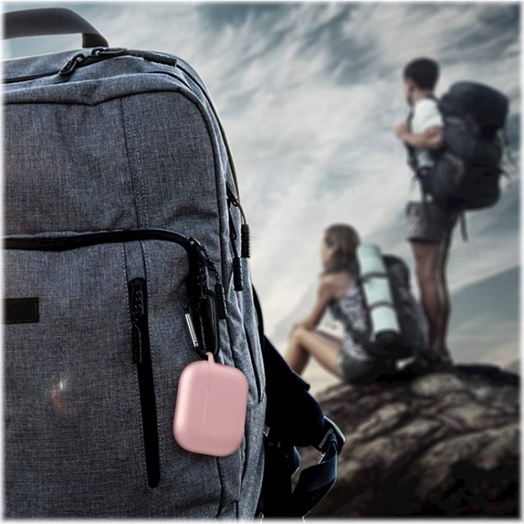 Skyddsfodral i silikon med krok till Airpods Pro, Rosa Skyddsfodral i silikon med krok till Airpods Pro, Rosa