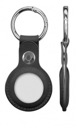 PU-läderfodral med nyckelring till Airtag, Svart PU-läderfodral med nyckelring till Airtag, Svart