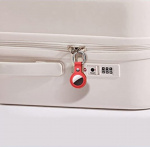 PU-läderfodral med nyckelring till Airtag, Röd PU-läderfodral med nyckelring till Airtag, Röd