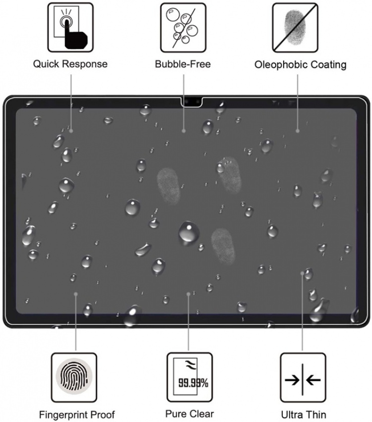 Skärmskydd i 9H härdat glas för Galaxy Tab S6 Lite 10.4