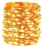 LED-Slinga på koppartråd USB 10m, varmvit