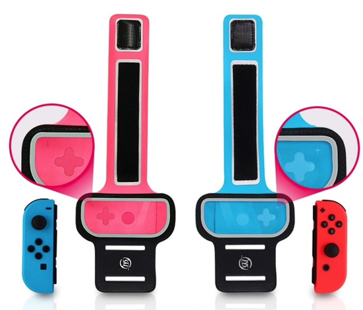 Handledshållare till Nintendo Switch kontroller och Just Dance, Blå/Rosa