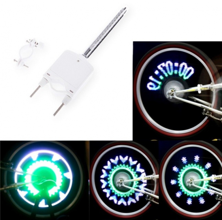 Cykelhjulsbelysning med 40 mönster och 5 ord