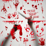 Blodiga väggdekorationer med halloweenmotiv, 30x20