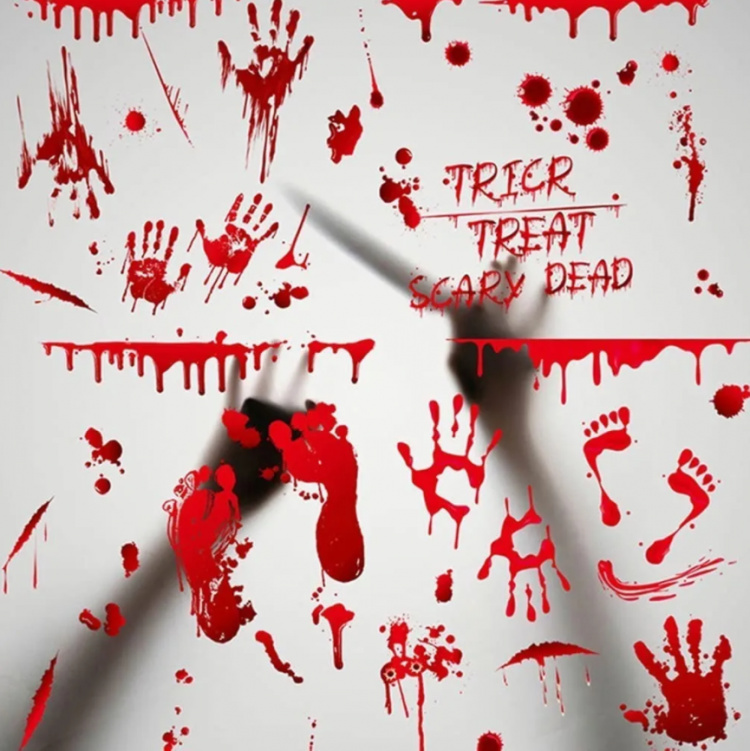 Blodiga väggdekorationer med halloweenmotiv, 30x20