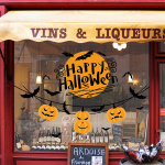 Väggdekoration med halloweenmotiv, Happy Halloween 60x45cm Väggdekoration med halloweenmotiv, Happy Halloween 60x45cm