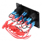 Switchpanel för bil, båt, husvagn + voltmätare, USB och eluttag 12-24V