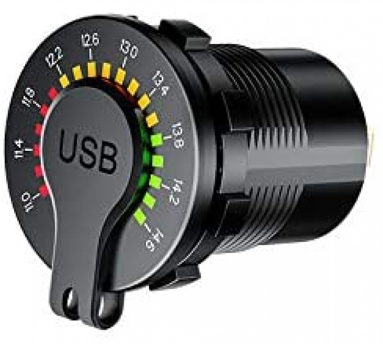 Extrauttag snabbladdare 3.0 och USB-A för bil, båt, lastbil