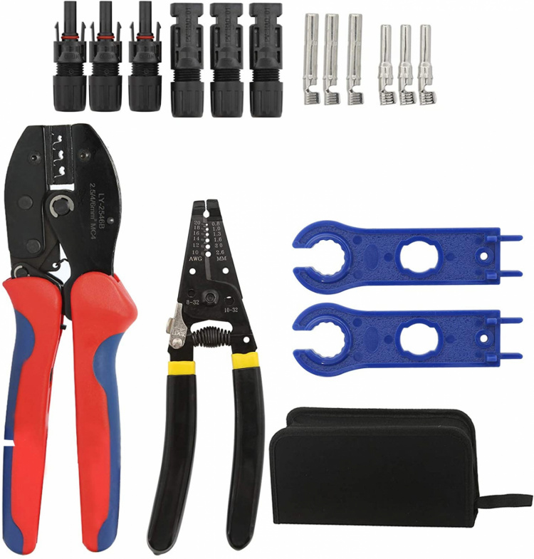 Paket med solcellsanslutningar, MC4 6-pack + tänger