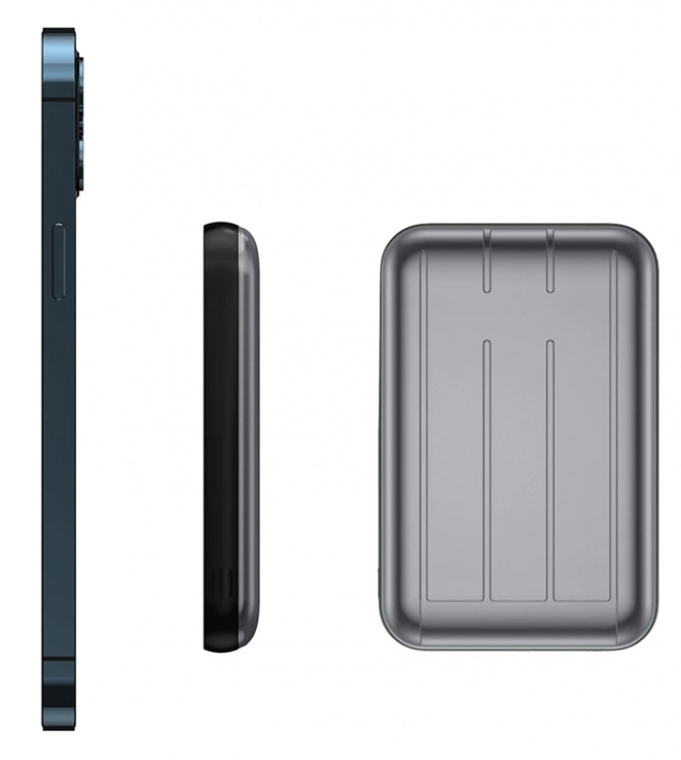 MagSafe kompatibel powerbank 10000mAh, Grå